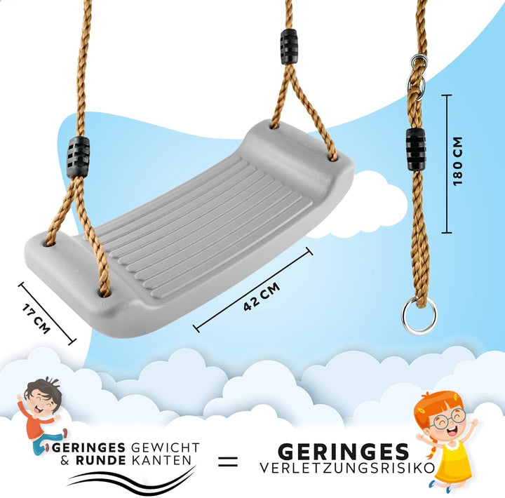 GO!elements Schaukel Garten - Kinderschaukel Outdoor Indoor - Schaukelsitz Schaukelbrett Brettschauk