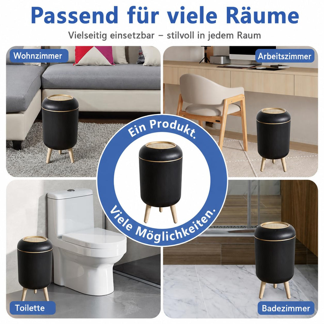 Smart Mülleimer mit Sensor,Weiss,10L,für Küche und Badezimmer, klein Geruchsdichter Trash Can Automa
