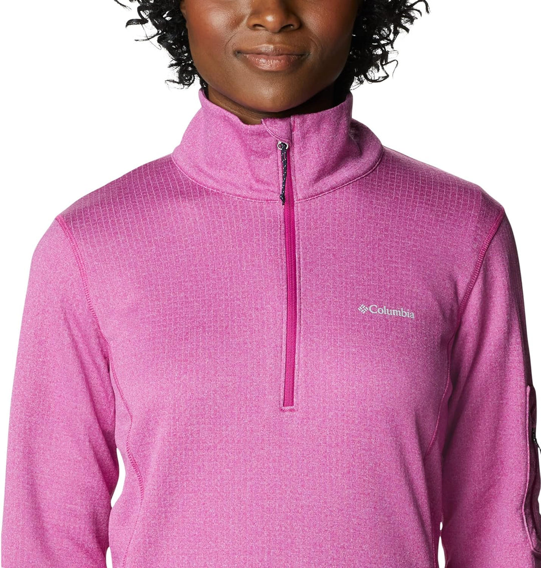 Columbia Damen Park View Half-Zip Grid Fleecejacke mit halbem Reissverschluss Wild Fuchsia Heather S
