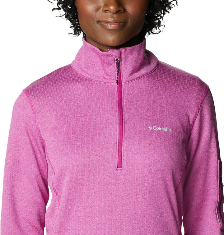 Columbia Damen Park View Half-Zip Grid Fleecejacke mit halbem Reissverschluss Wild Fuchsia Heather S