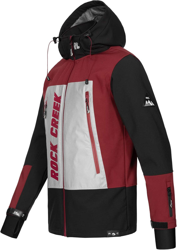 Rock Creek Herren Softshell Jacke Outdoor H-238, Schwarz
