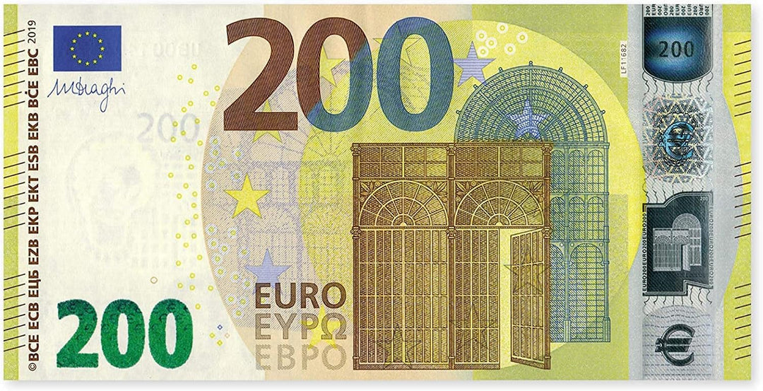 Litfax GmbH 200€ Euroschein/Euro-Geldscheine ca. 199x103 mm/banderoliert, je Pack. 75 Stück (10 PG)