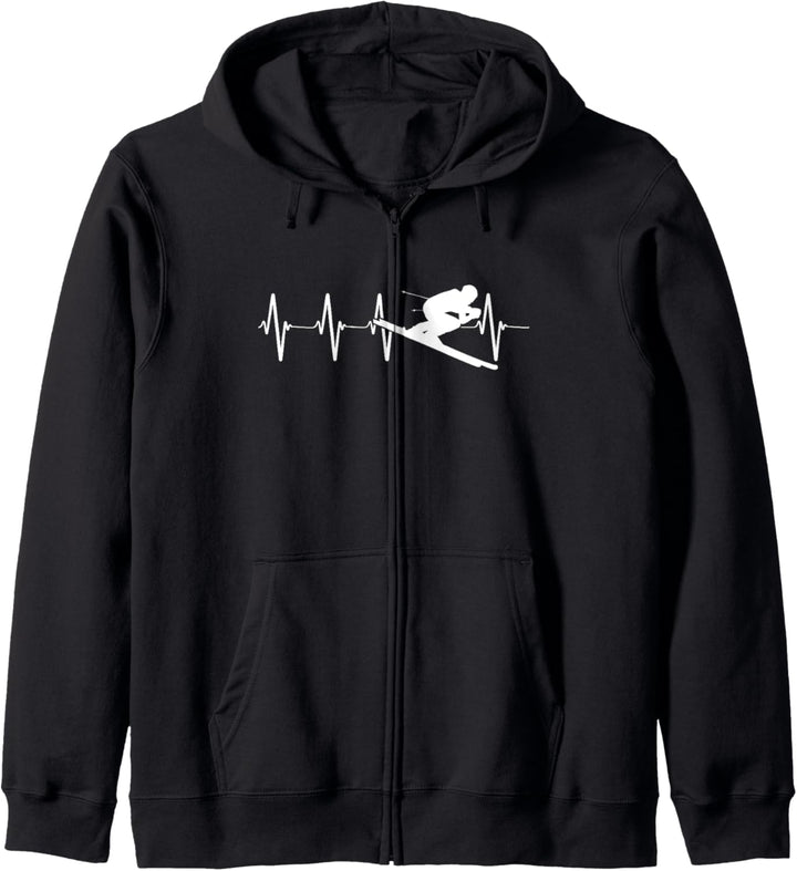Ski-Heartbeat Skifahrer Geschenk für einen Ski-Hintern Kapuzenjacke