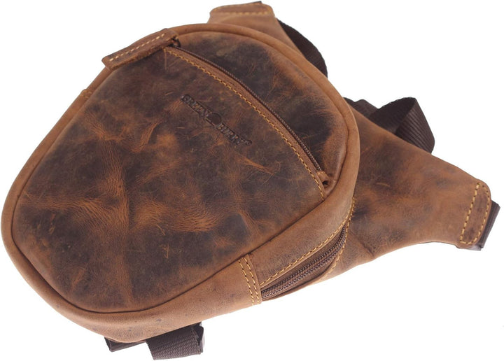 Greenburry Vintage Umhängetasche Baun 26x24x8cm Legbag Beintasche, Baun