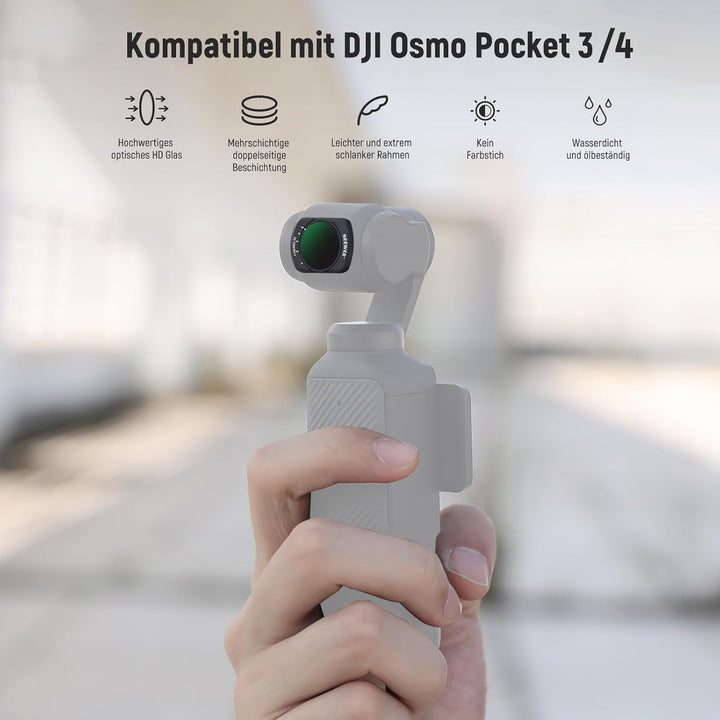 NEEWER Variabler ND und Black Diffusion 1/4 Filter, kompatibel mit DJI Osmo Pocket 3 Creator Combo Z