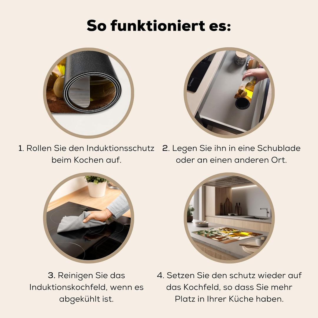 KitchenYeah© Herdabdeckplatte Einteilig Ceranfeld Abdeckplatte für Induktionsschutz Ceranfeldabdecku