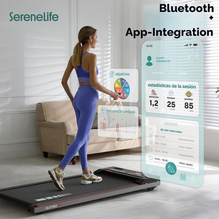 SereneLife Walking Pad, Laufband für Zuhause (Modelle: 8/9,6/10 km/h) – Schreibtisch-Laufband, leise
