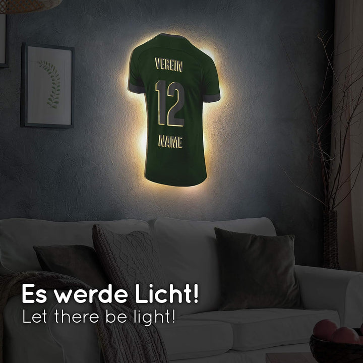 Elbeffekt Trikotlampe für Handball Fans aus Holz - personalisierbares Geschenk - schenke Dein indivi