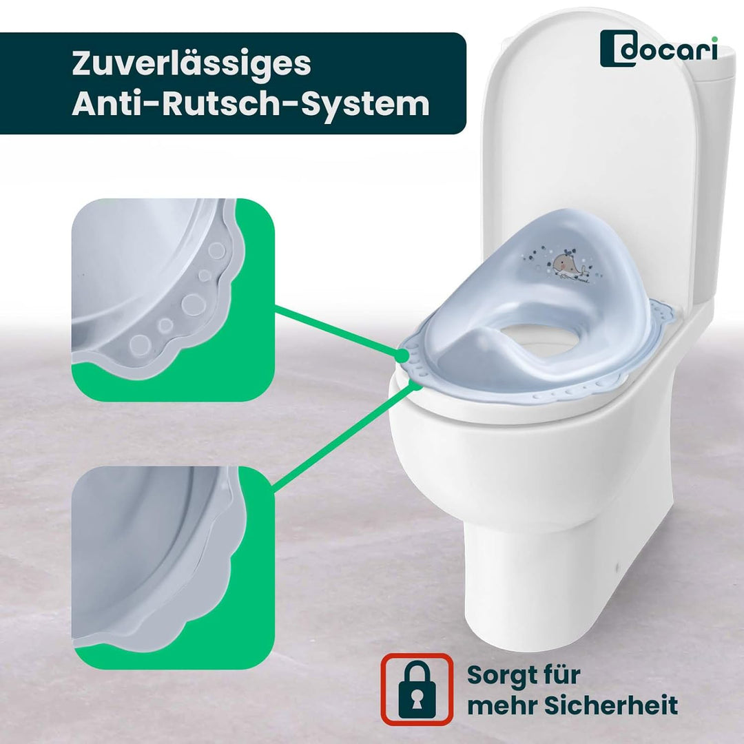 Toilettentrainer mit Treppe als Set Wahl blau – Toilettensitz Kinder und Stufenhocker für Kinder – T
