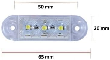 Formplas 30 Stücke LED Leuchten, Positionsleuchten LED, 3 SMD LED, Gelb, Rot, Weiss, Grösse: 65mm L