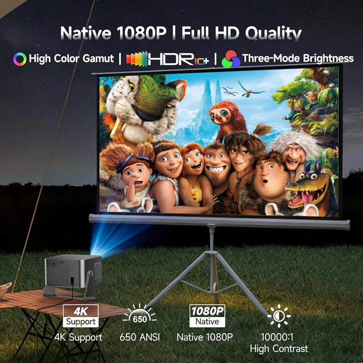 Magcubic Beamer 4K mit【Google TV】 Native1080P Mini Beamer mit WiFi 5, Bluetooth 5.1,15W-Lautsprecher