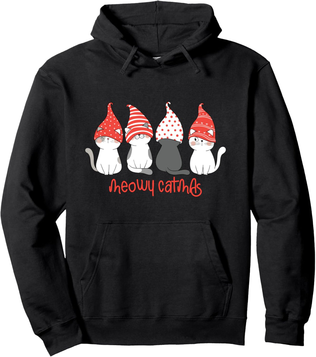 Katze Kätzchen Meowy Catmas Weichnachts Weihnachten Katzen Pullover Hoodie