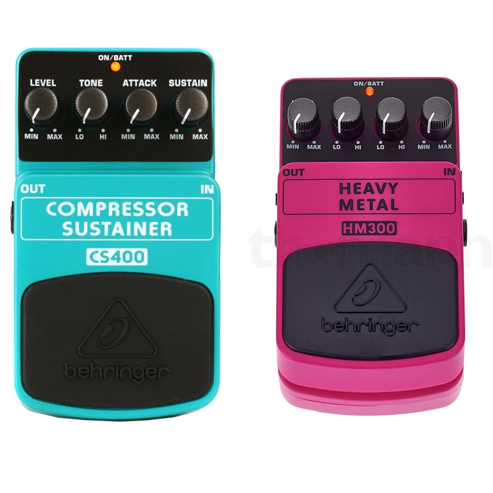 Behringer COMPRESSOR/SUSTAINER CS400 Ultimatives Dynamik-Effektpedal &amp; HM300 Heavy-Metal-Distortion-