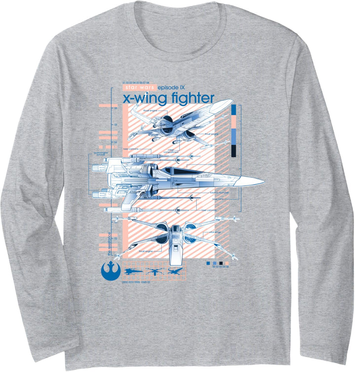 Star Wars: The Rise Of Skywalker X-Wing Schematic Langarmshirt