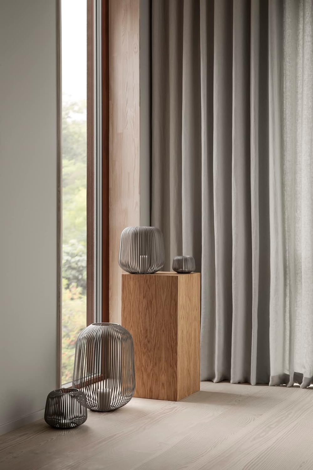 blomus Laterne -LITO- Farbe Grau Kerzenhalter Windlicht (XS) 14 x 14 x 10cm (66212) X-Small Mourning