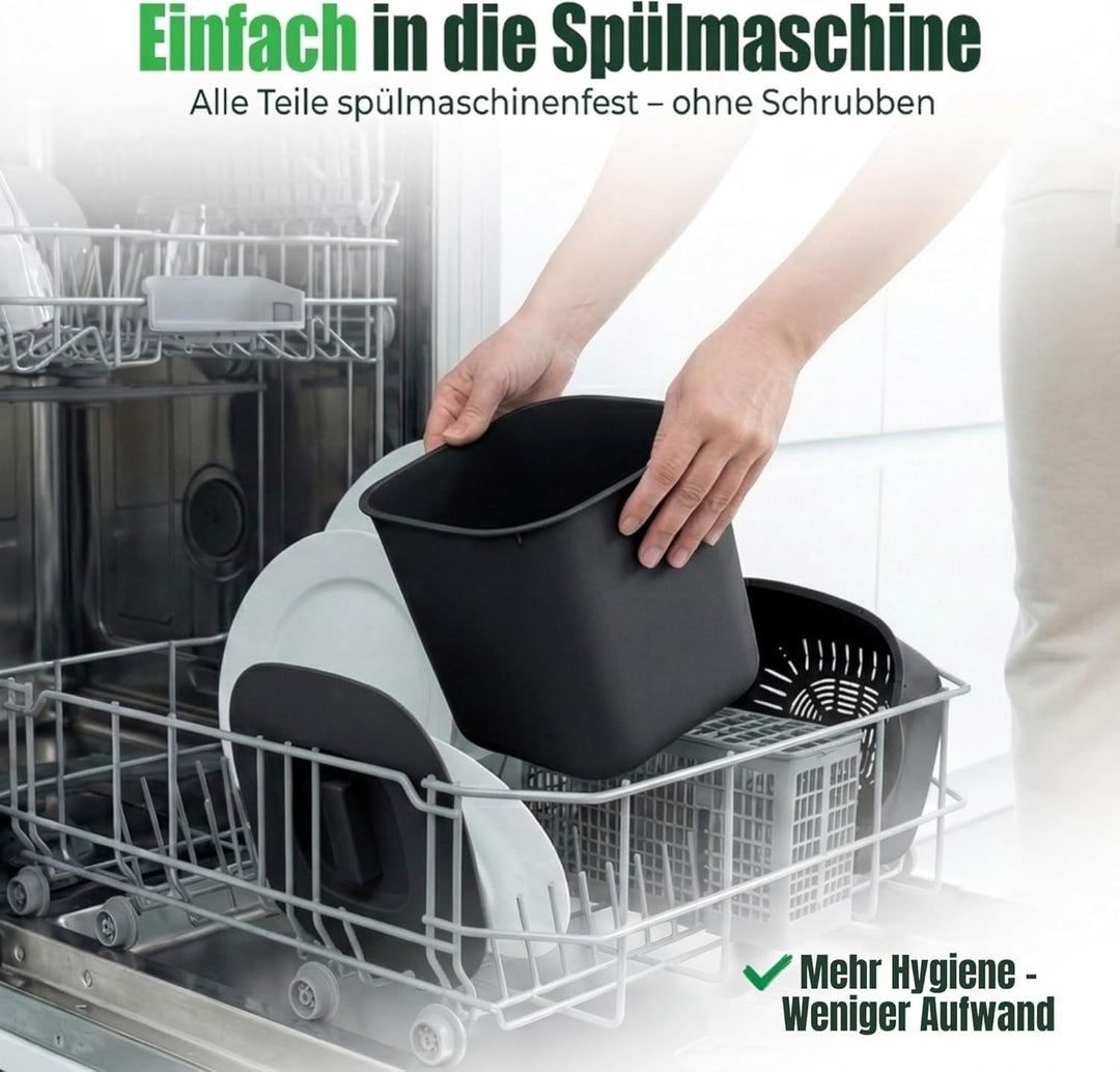 YourCasa Biomülleimer Küche 4L - Komposteimer mit herausnehmbarem Sieb & Deckel - geruchsdicht, spül
