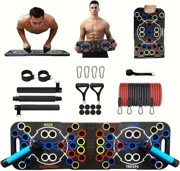 54-Loch Liegestützbrett - Multifunktions-Übungsgerät für das Home-Gym - Verstellbare Liegestützstang