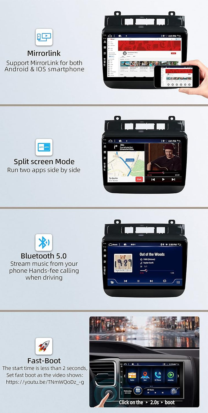 JOYX Android 12 Autoradio Passt für VW Touareg FL NF (2011-2017) - [4G+64G] - Eingebaut DSP/Carplay/