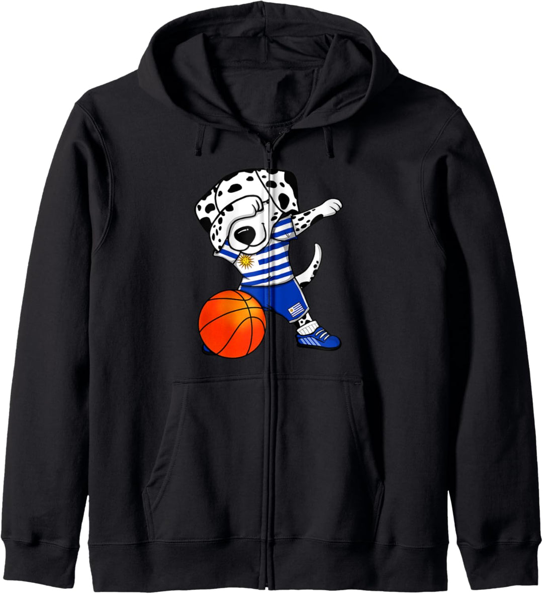 Dabbing Dalmatiner Hund Uruguay Basketball Mannschaft Sport Kapuzenjacke