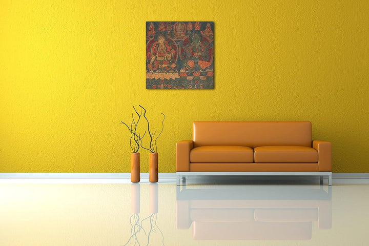Printed Paintings Leinwand (60x60cm): 1450-1500 - Weisse Tara und grüne Tara 60x60 cm, 60x60 cm