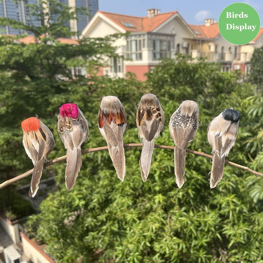 LWINGFLYER 6 Stück Künstliche Vögel Naturgetreu Deko Spatz Weihnachten Deko Vogel mit Clip für Garte