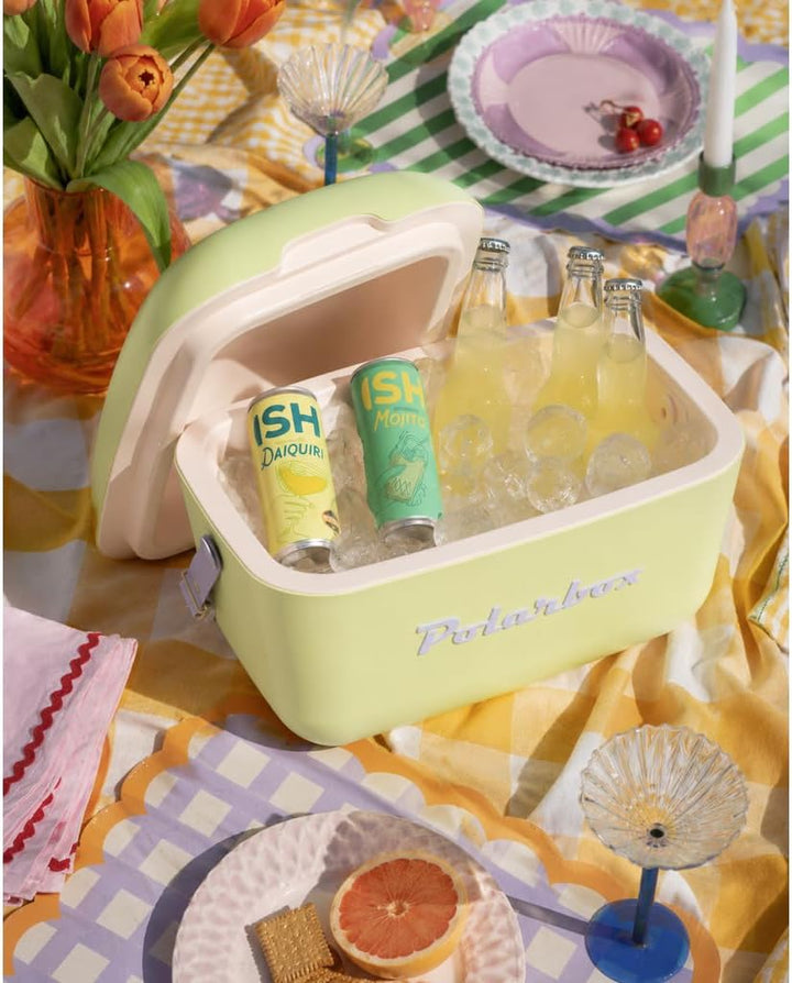 Kreher® Kühlbox Passive Kühlbox Kühltaschen Polar in Retro Vintage Design aus Kunststoff mit polysty