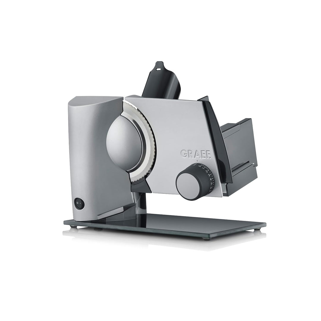 GRAEF Allesschneider S32100, multifunktionale elektrische Schneidemaschine, kippbar, Wurst, Käse, Br