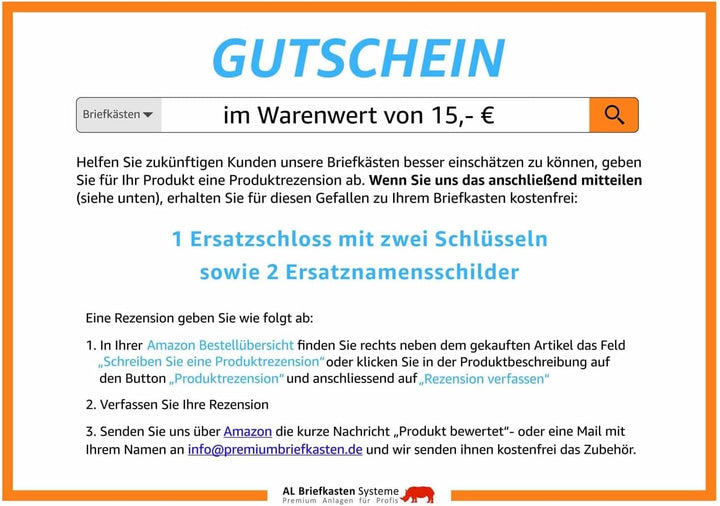 AL Briefkastensysteme Basic 2er Briefkasten RAL 5010 Enzian Blau 2 Fächer DIN A4 wetterfest Briefkas