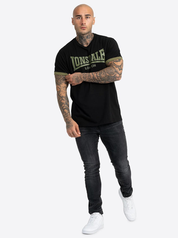 Lonsdale Herren Townhead T-Shirt XL Black/Olive, XL Black/Olive