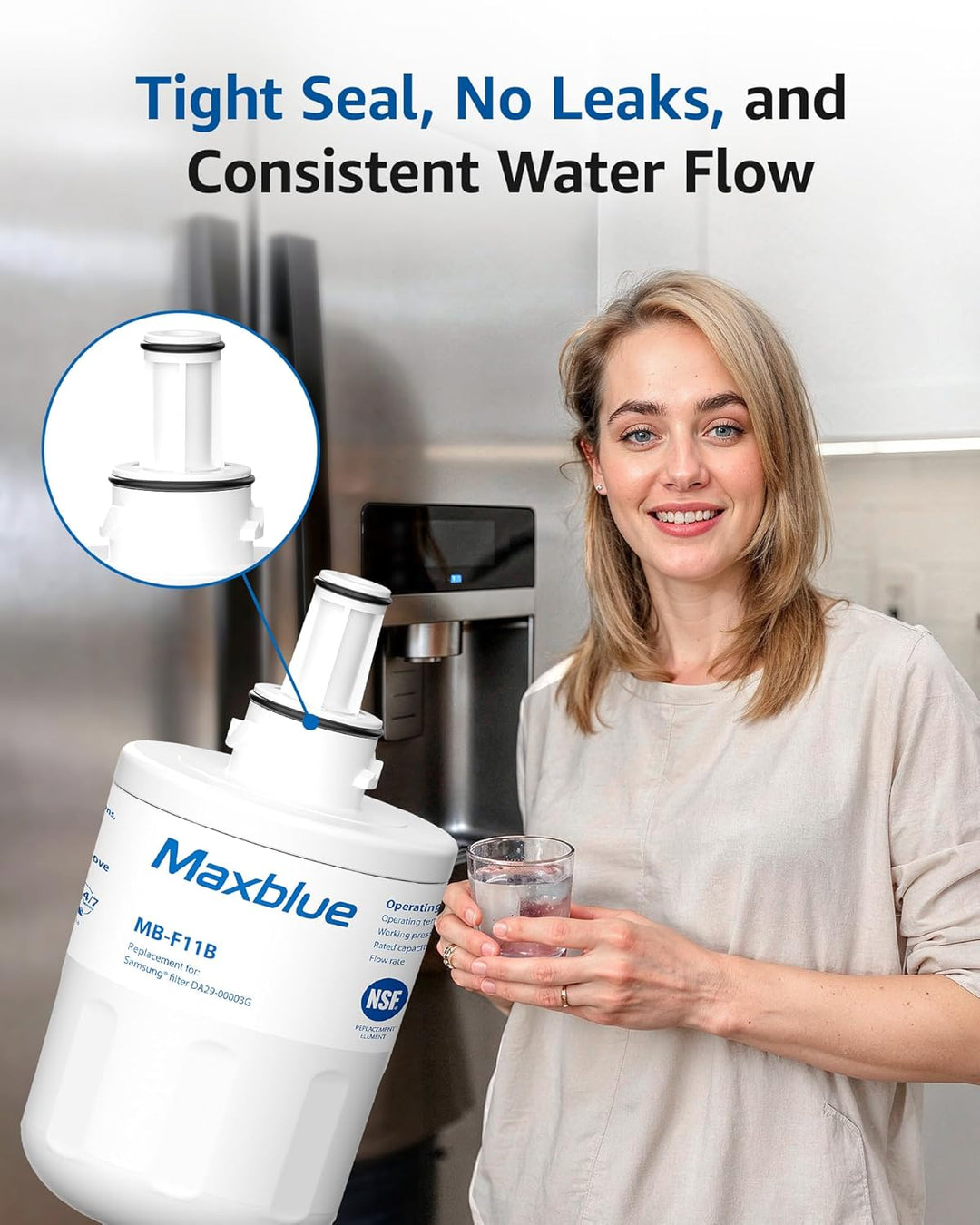 Maxblue Kühlschrank Wasserfilter, Kompatibel mit Samsung® Aqua Pure Plus DA29-00003G, DA29-00003B, D