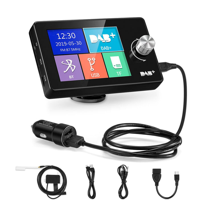 LEXXSON DAB Adapter für Autoradio | 2.8" buntes Display Radioadapter, tragbares DAB Transmitter Digi