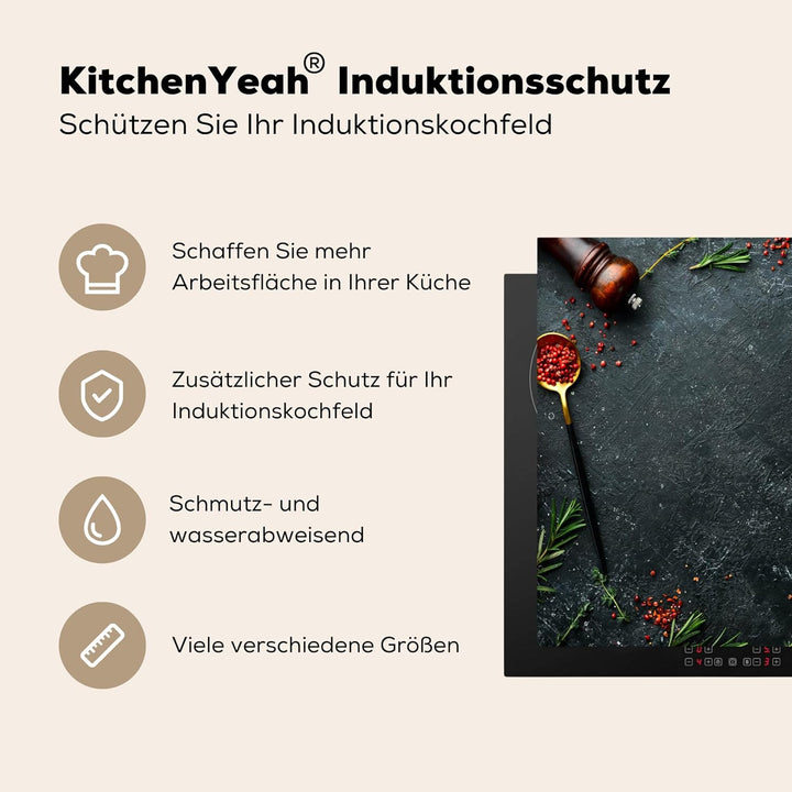 KitchenYeah© Herdabdeckplatte 59x51 cm Einteilig Herdabdeckung Abdeckplatte für Ceranfeld Abdeckung