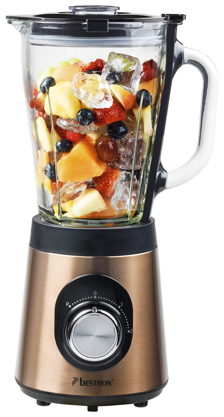 Bestron Standmixer, mit zwei Geschwindigkeitsstufen & Puls-Funktion, Behälter spülmaschinengeeignet,