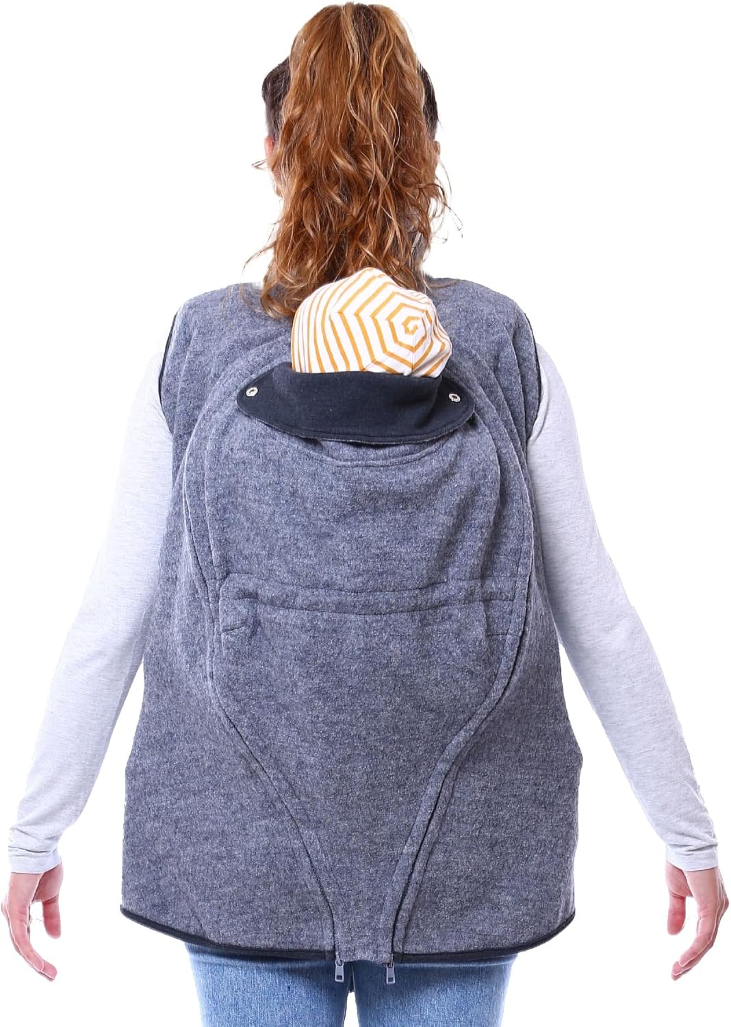 Viva la Mama - Wollweste Trageweste aus Wolle zum Babytragen Umstandsweste - PEVE - grau - M M Grau,
