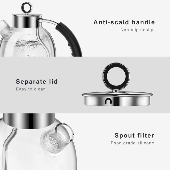 ASCOT Wasserkocher Glas, Elektrischer Wasserkocher Geschenke für Männer/Frauen/Familie 1,5L Schnellk