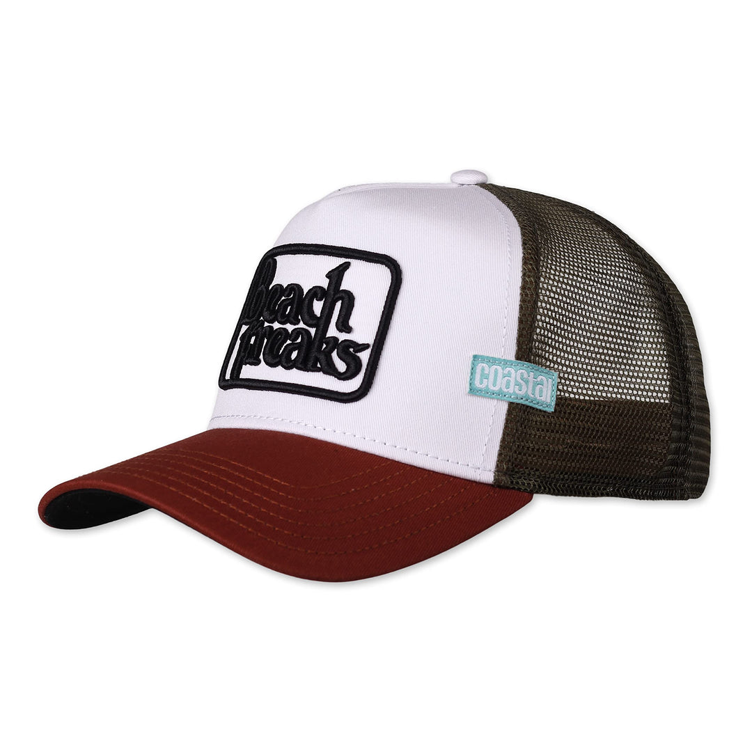 Coastal - Beach Freaks (White/Wine) - Trucker Cap Meshcap Kappe Mütze Cappy Caps