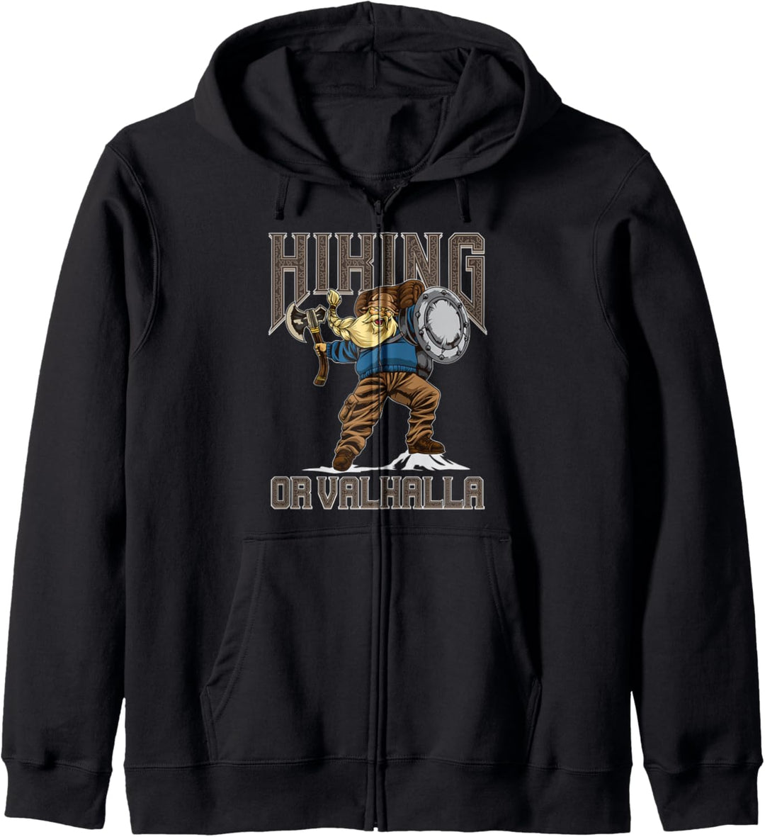 Hiking Or Valhalla - Nordischer Wanderer - Wikinger Kapuzenjacke