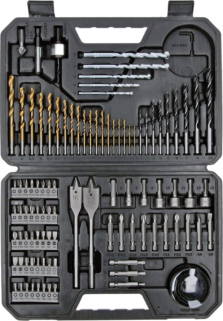 Bosch Professional 103tlg. Bohrer- und Bit Set Titanium Box (für Holz, Stein und Metall, Zubehör Boh