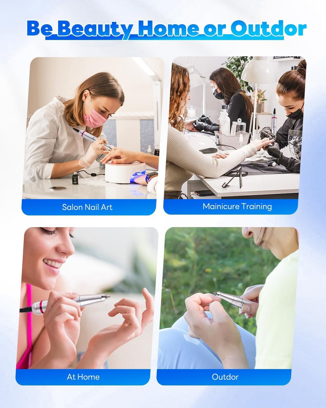 CozyZen Elektrische Nagelfräse Professional, 45000 U/min mit LCD-Display | Hand- &amp; Fusssteuerung, le
