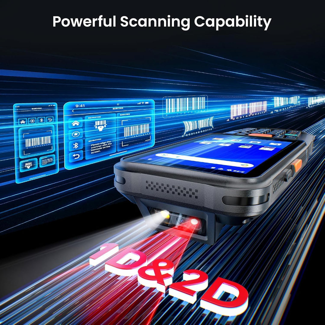Eyoyo Kabelloser Android-Barcode-Scanner: Aktualisierter Android 15 Handheld-Mobilcomputer-PDA mit W