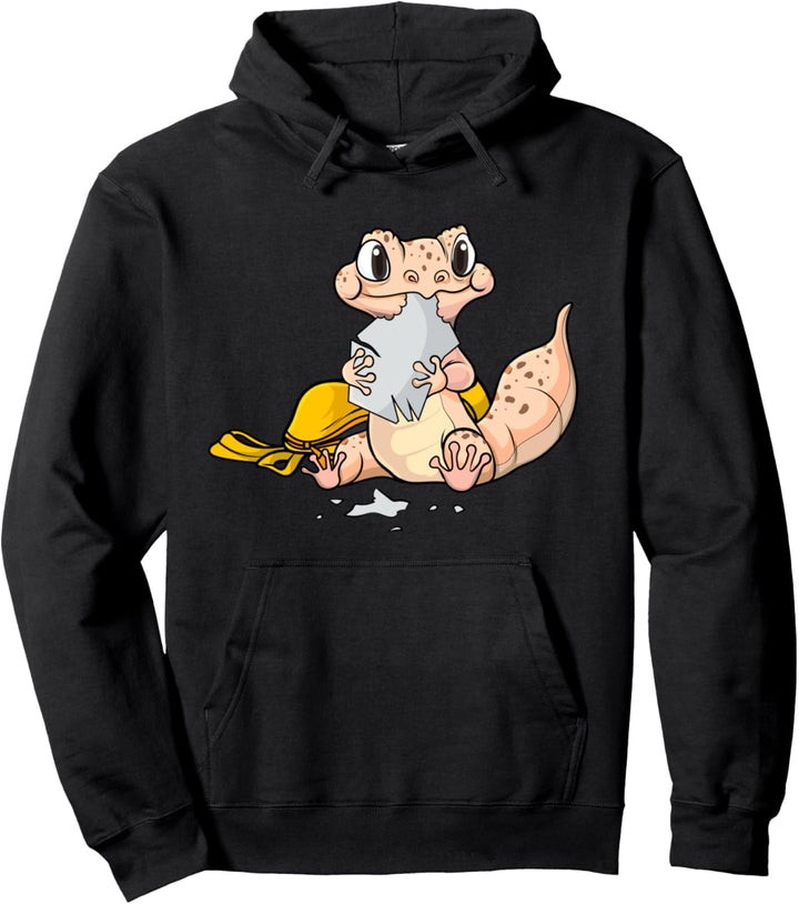 Lustiger Gecko mit Haube, für Kinder, niedliches Eidechsen-Haustier Pullover Hoodie