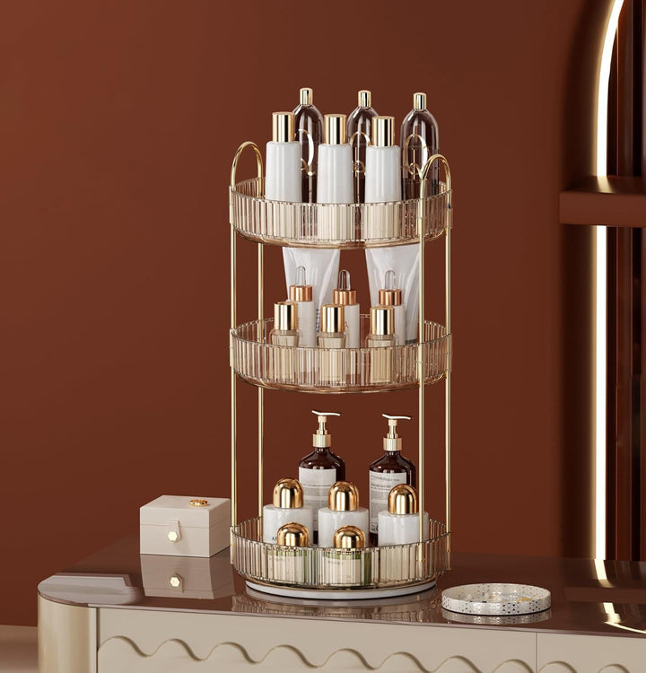 Make Up Kosmetik Organizer, 360° Drehbar Grosse Kapazität Kosmetik Organizer, Multifunktionaler Kosm