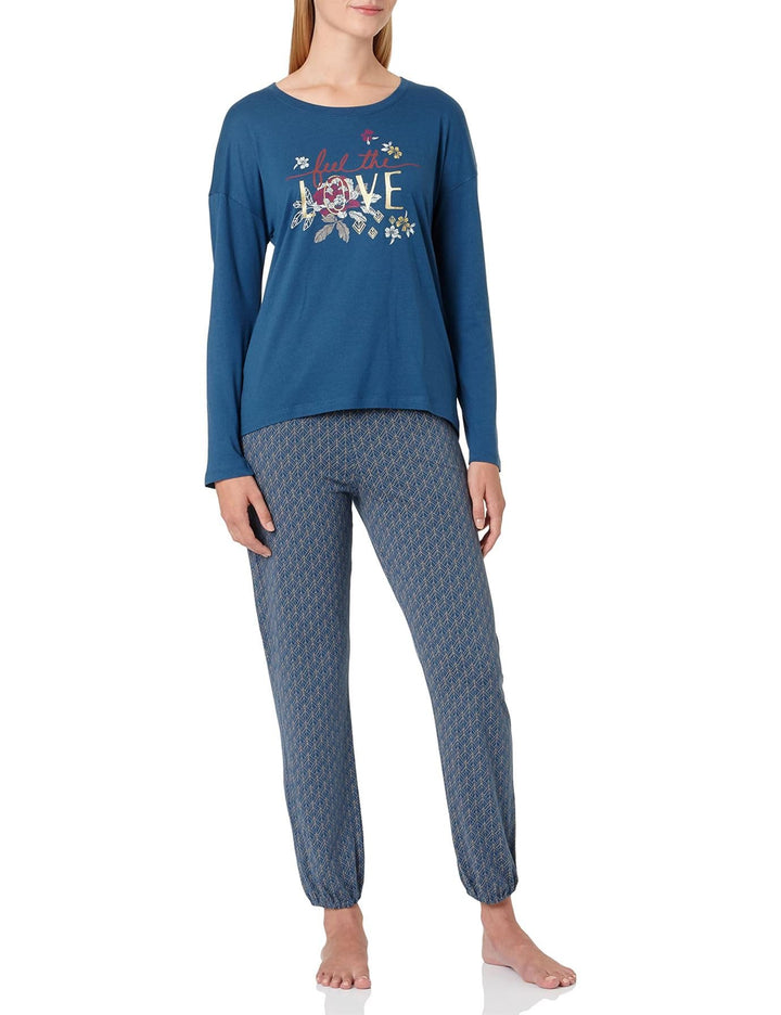Triumph Damen Pyjamaset, Blue - Dark Combination