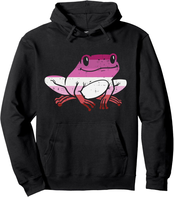 Frog Animal LGBT Lesbian Flag Gay Pride Ally Women Pullover Hoodie