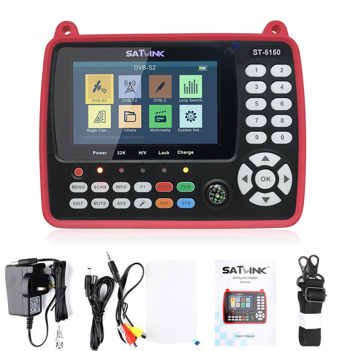 VISLONE Satfinder Messgerät ST-5150 DVB-S2 / T2 / C COMBO HD Satelliten-TV-Signalfinder Digitaler Ha