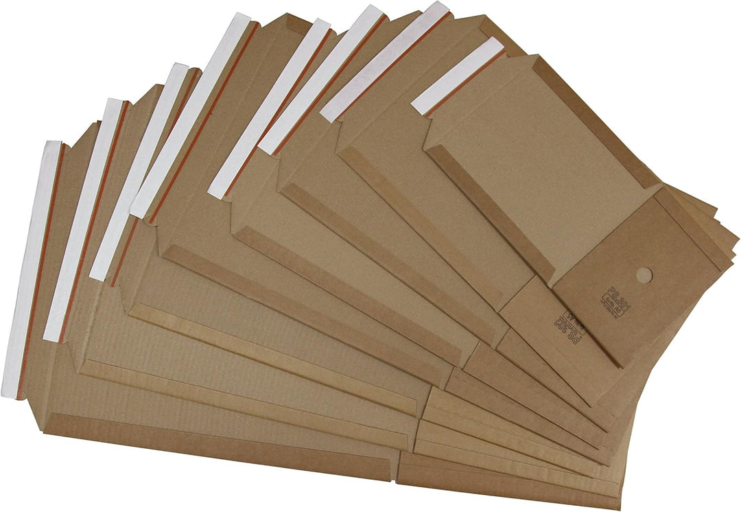 Universal Wickelverpackungen für DIN A4 aus Wellpappe Karton Gr. 302x215x20-75mm (PS.305) (100), 100