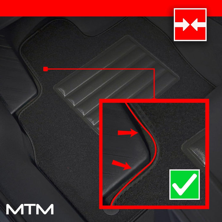 MDM SP-3627 Fussmatten Velours Autoteppich passend für Toyota Yaris III 09.2011>08.2020 Yaris III 09