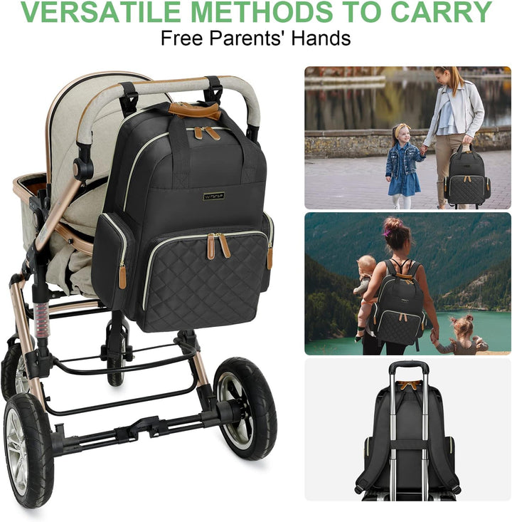 WITSTEP Diaper Bag Backpack with Changing Station, Baby Diaper Bag Organizer for Moms Dads Large Bab