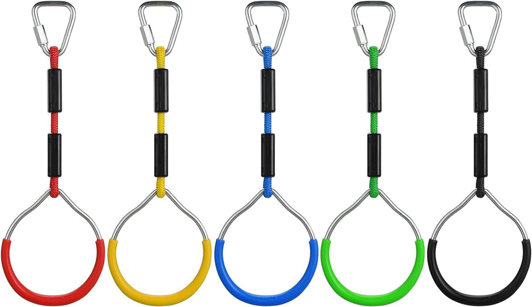 PELLOR Kinder Klettern Ringe, Multifunktions Turnringe, Multifunktions Trapeze Schaukel mit Kunststo