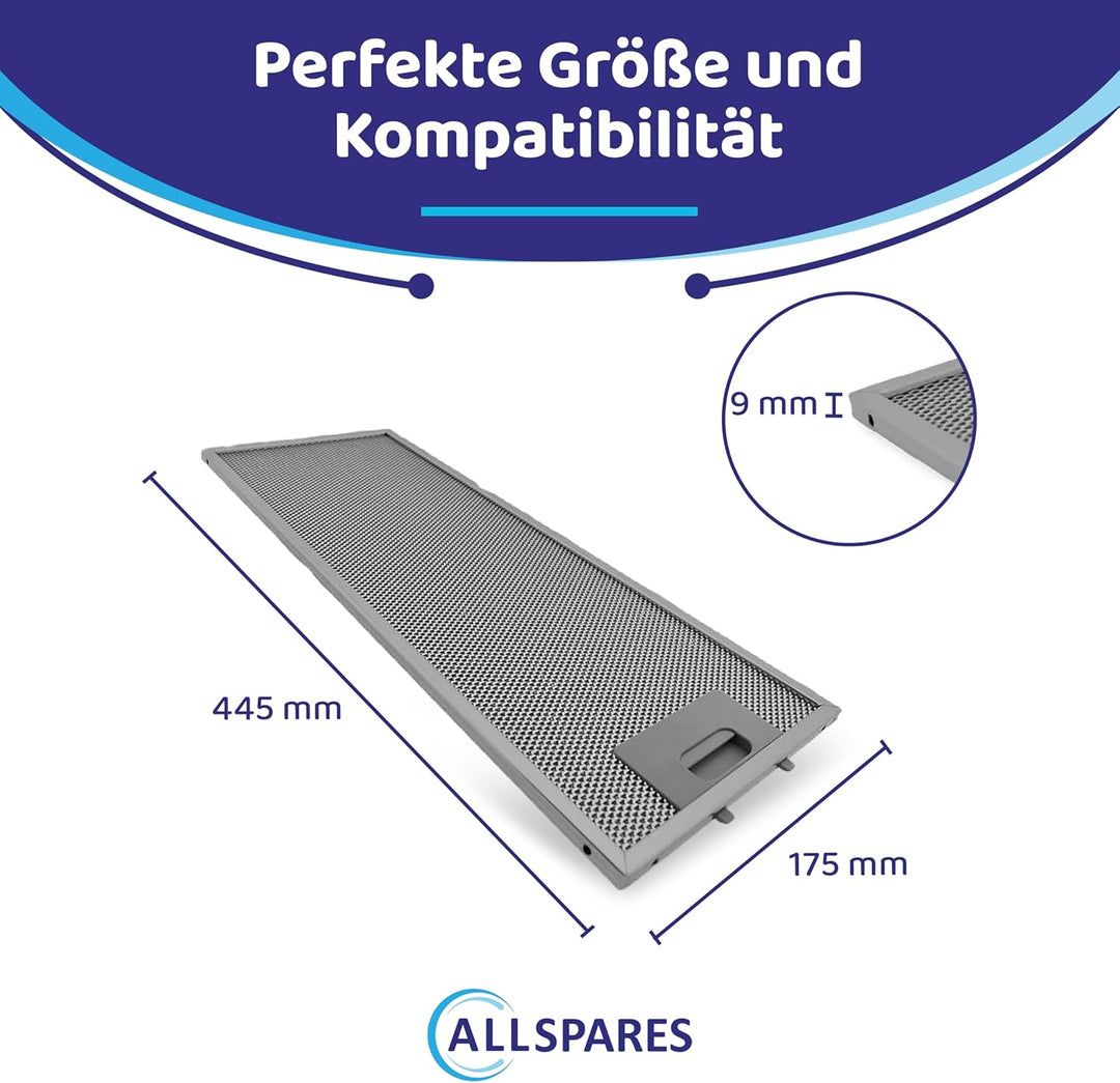 AllSpares Metallfilter für Dunstabzugshauben geeignet für Bosch Siemens Neff Constructa 00352813/352